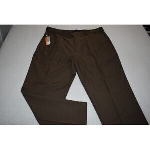 Savane Dress Pants Mens Size 40 x 29 Khakis Chinos Pleated Brown NEW